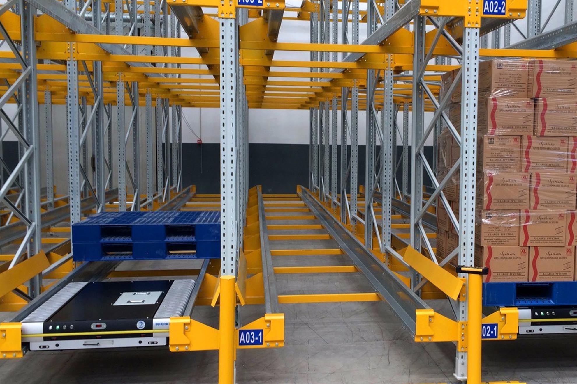 Semiautomated Cart-Based Racking System | High Density Storage Systems